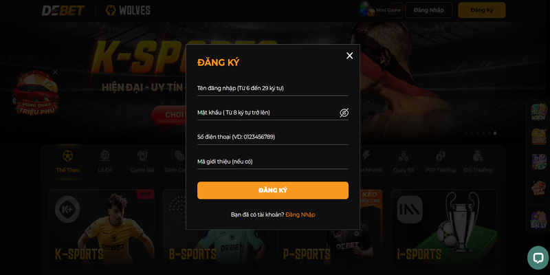 Các bước Đăng Ký DEBET chi tiết - Ai cũng có thể làm được