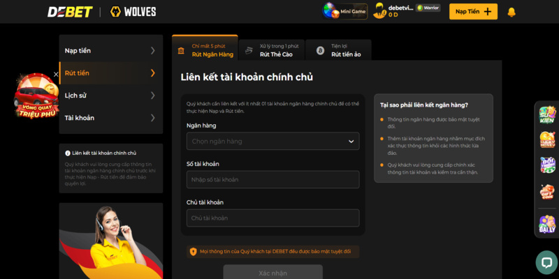 Các bước Nạp Tiền DEBET chi tiết nhất qua các hình thức phổ biến